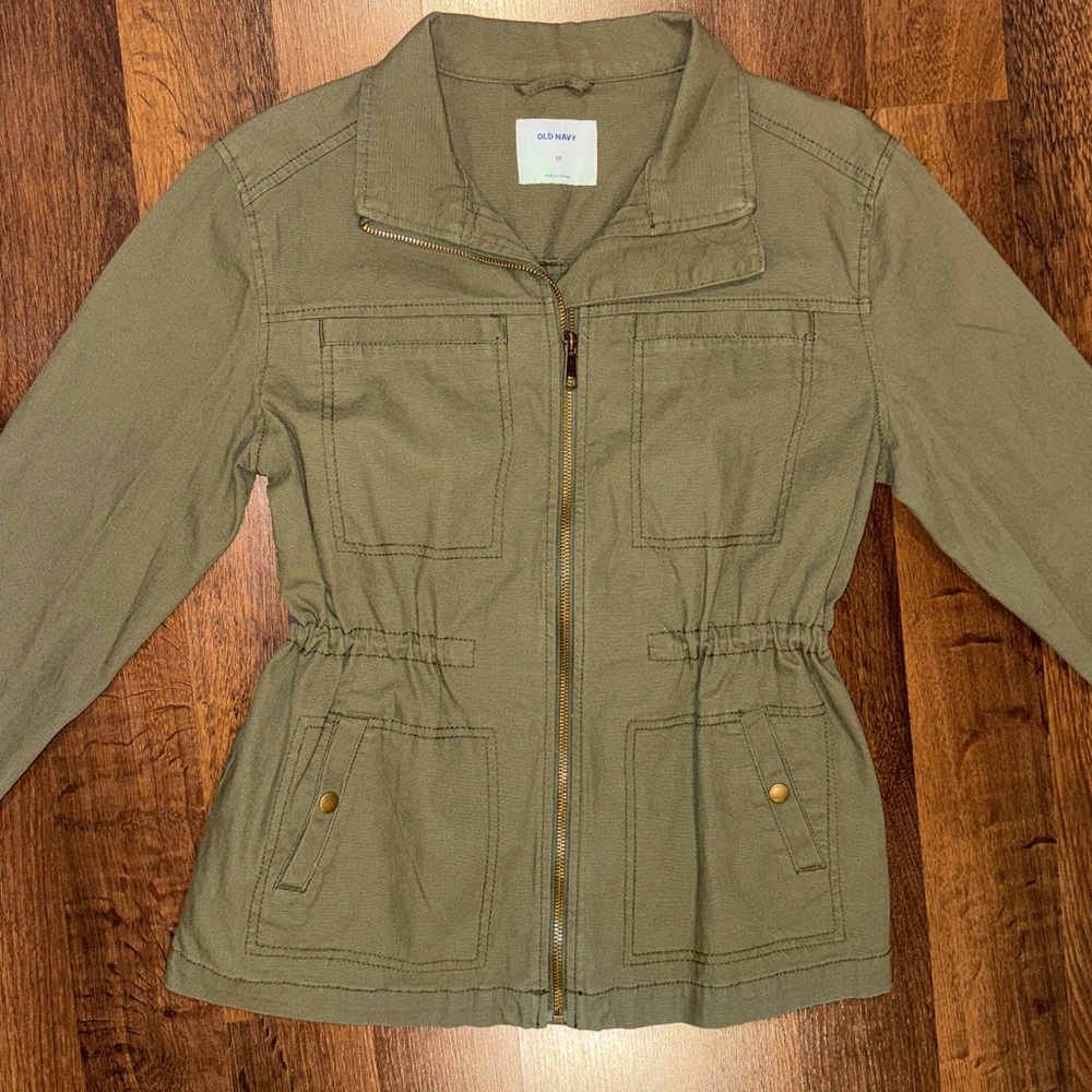NWOT Old Navy Green Utility Zip-Up Jacket (size XS)